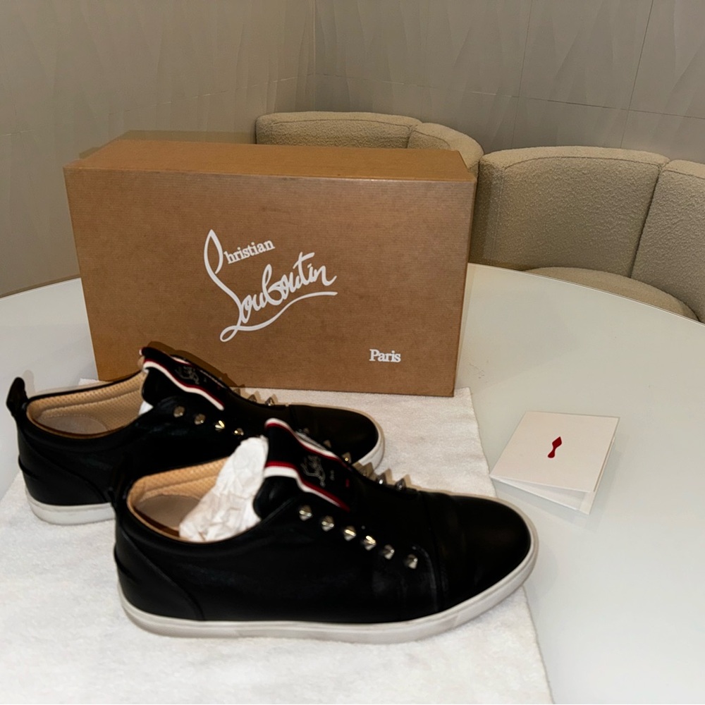 Christian Louboutin Black Sneakers Suede Low-Top